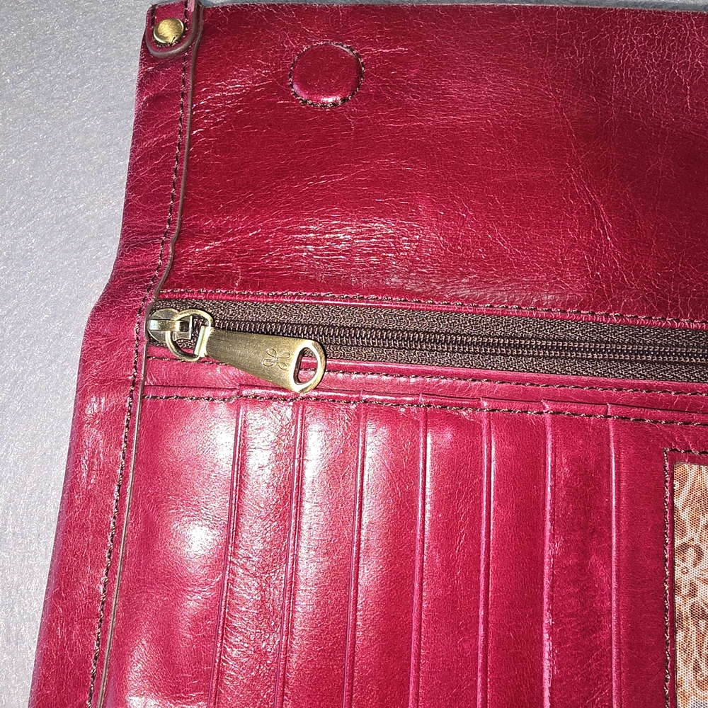 HOBO Leather Fold-Over Clutch in Deep Wine - Picture 8 of 12